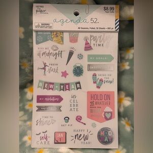 The Paper Studio Agenda 52 All Year Seasons Foiled Sticker Pack Sheet